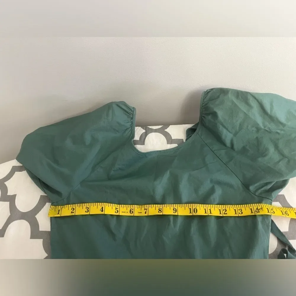 Peter Som Collective Green Puff Sleeve Dress Size 0